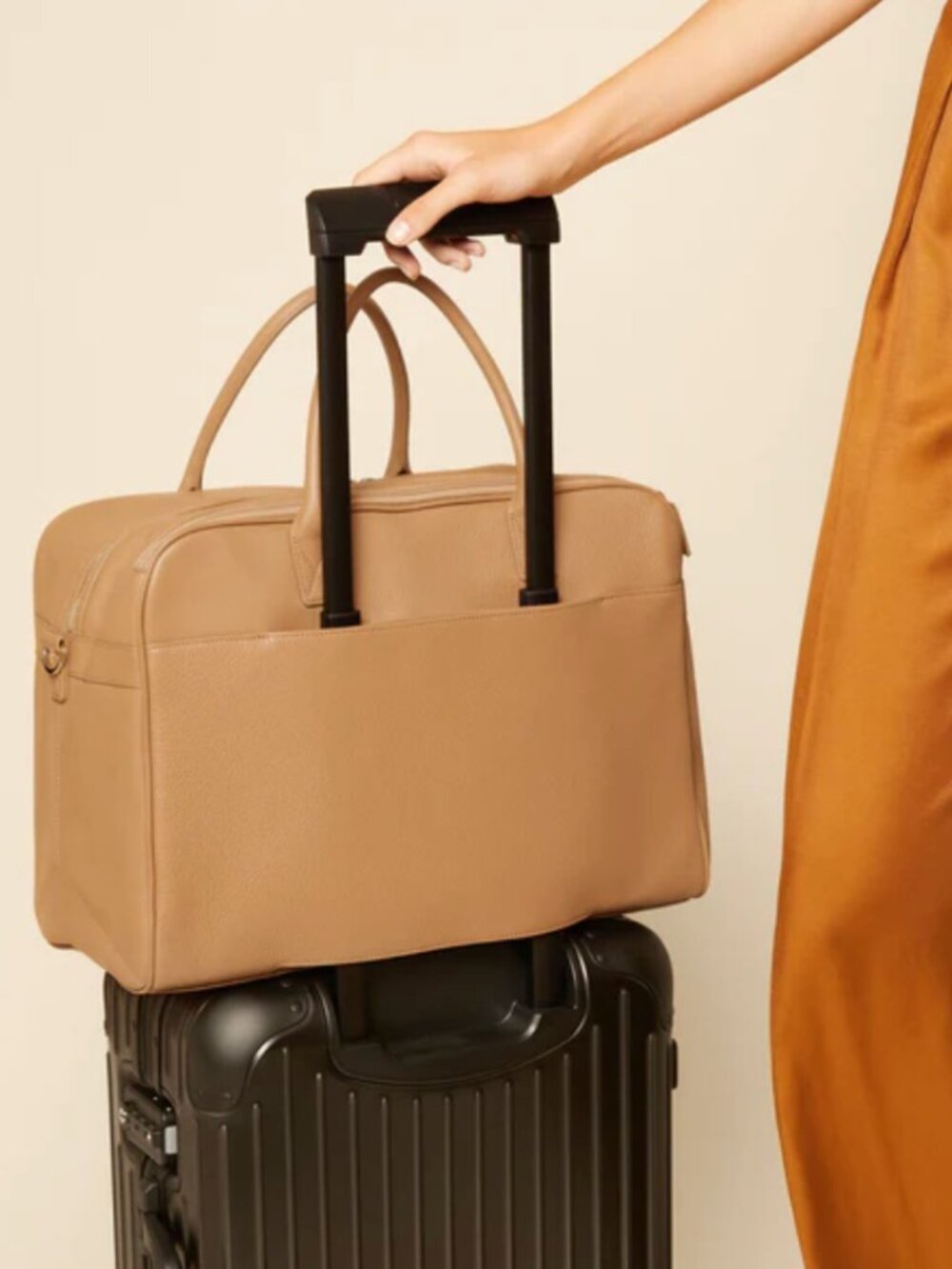 Leatherology Harwood Weekender in Camel Leather Grain Unisex NIB MSRP $435